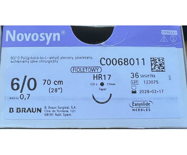 Нитка саморозсмоктуюча Novosyn 6-0 HR 17 70 см.B.Braun B.braun (Німеччина)